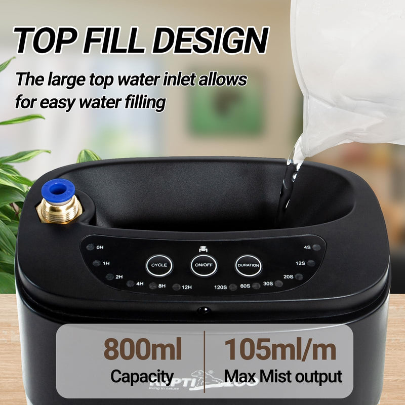 REPTI ZOO 800ml Reptile Mister Fogger Portable Mister for Reptile Tank Reptile Enclosure Misting System Terrarium Mister with 2PCS Nozzles for Reptiles/Amphibians - PawsPlanet Australia