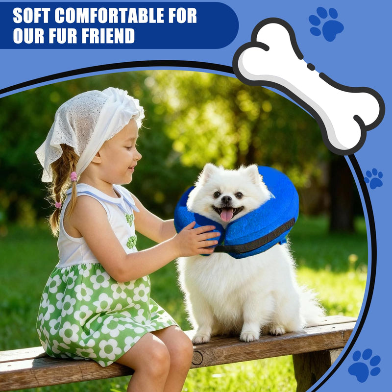 Inflatable Collar for Dog, Cat, Adjustable, Soft Collar, Protective Collar for Dog, Adjustable Buckle, Leak Protection Collar, Pet Elizabethan for Vision, Not Blocked, S