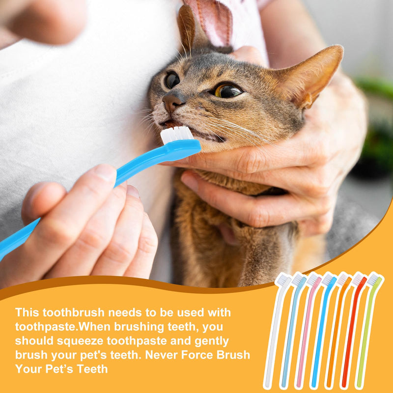 Tioncy 100 Pcs Dog Toothbrush Bulk from Large to Small Long Handle Dog Cat Pet Toothbrush with Soft Single Head Puppy Dog Tooth Brush Pet Cat Tooth Brush for Teeth Cleaning, 7 Colors - PawsPlanet Australia