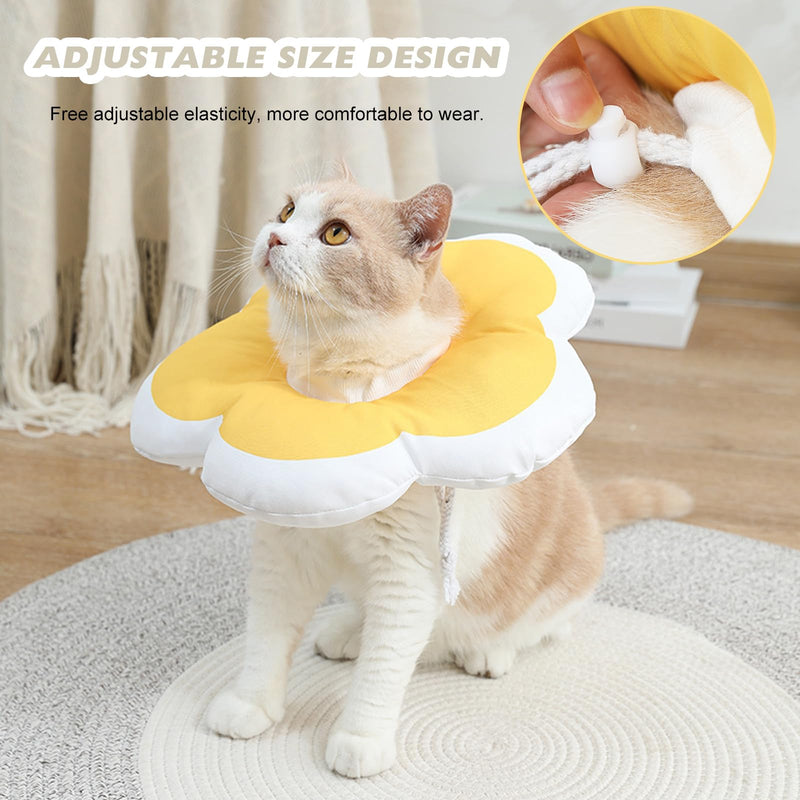 Cat Cone Collar Soft, Adjustable Cat Recovery Collar, Yellow Soft CatsCone, CatDonut Collarto Prevent Licking Biting, Cats Cone CollarSoft Anti Lick for Pet Medical for Rehabilitation