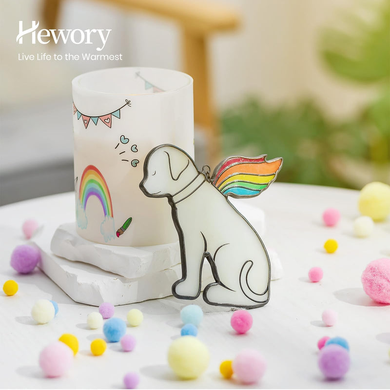 Hewory Loss Dog Sympathy Gifts: Dog Memorial Gifts for Loss of Dog Sympathy Gift Stained Glass Window Hanging, Pet Bereavement Rainbow Wings Dog Passing Away Remembrance Memory Ornament for Dog Lovers - PawsPlanet Australia