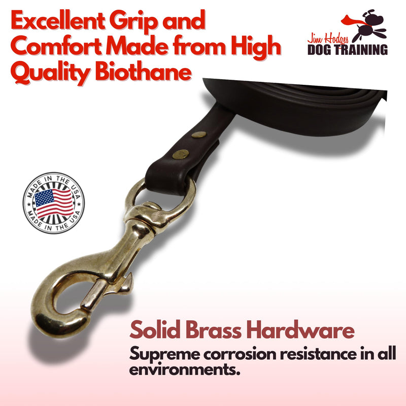 Gummy Dog Leash, Biothane, Dog Training Leash, Made in The USA, 4 Feet, Various Sizes & Colors (1/2, Brown) 1/2 - PawsPlanet Australia
