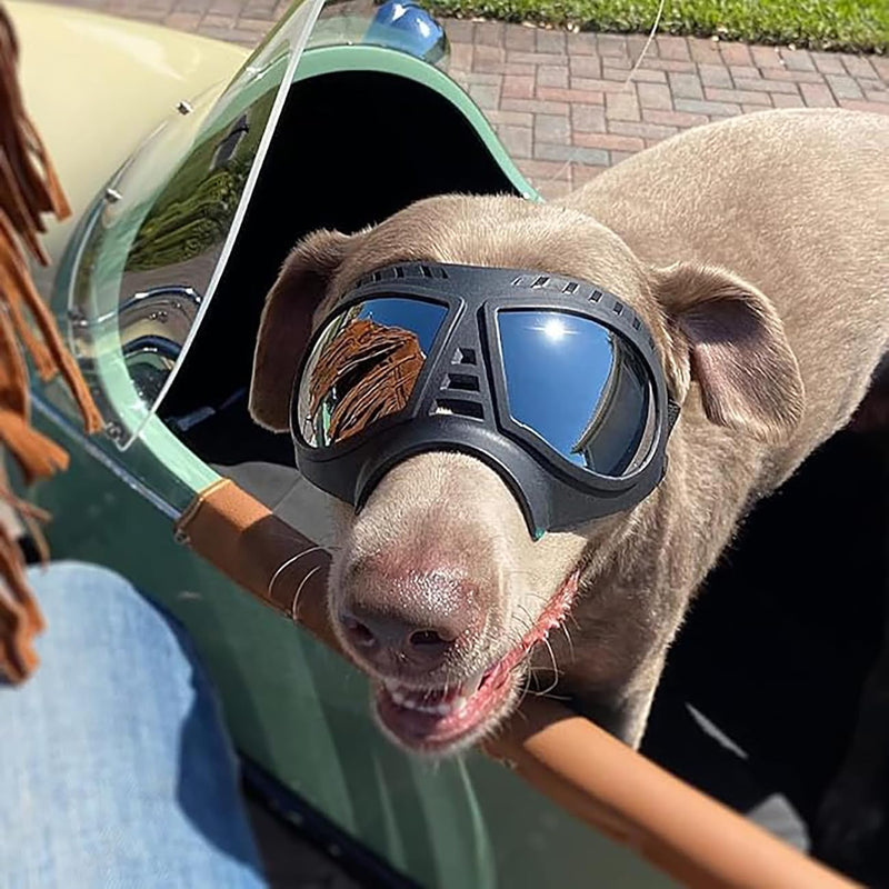 Dog Goggles, Sunglasses, UV Resistant, Waterproof, Windproof, Snow Resistant, Dog Skiing Eye Protection, pet Glasses Suitable for Medium and Large Dogs (Silvery) silvery - PawsPlanet Australia