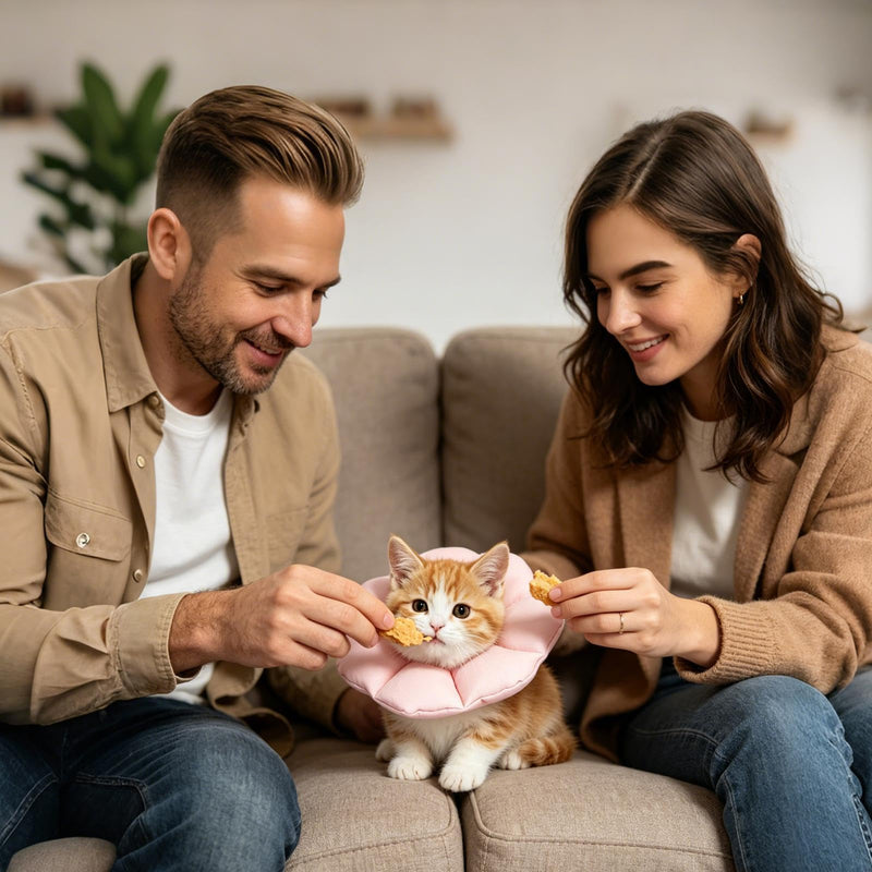 Cat Recovery Collar, Adjustable, Comfortable, Waterproof Pet Supplies | Kittens, Dogs, Rabbits, Chinchillas, Ferrets and Small Animals, for Wound Healing, Licking, Scratching, and Calming, Puppy Pink M