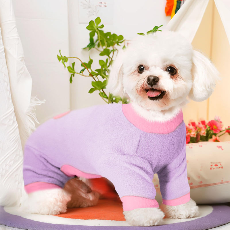 2 Pack Dog Pajamas Small Sized Dog Fleece Pajamas Cute Dog Fleece Sweater Doggy Sweater Love Pattern Onesies for Dog Pjs Small Dog Clothes Small(suggest length of back 10.2'') Pink - PawsPlanet Australia