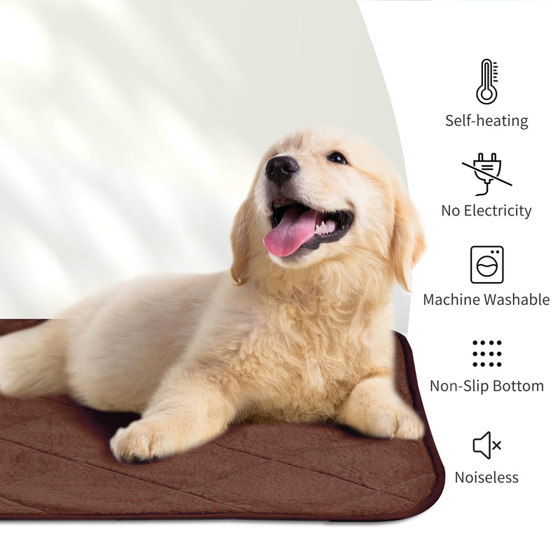 NWK Fluffy Self Warming Cat Mat, Cat Blanket, Thermal Dog Mat, Washable, Non-Slip Bottom for Sofa & Crate & Kennel & Car Seat (Coffee Brown, X-Large (45'' X 28'' X 0.4'')) Coffee Brown X-Large (45'' X 28'' X 0.4'') - PawsPlanet Australia