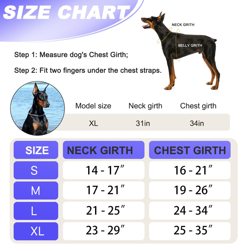 Neck Padded Dog Vest Harness and Leash Set, No Pull Adjustable Service Pet Harness with 8 Dog Patches, Reflective in Training Easy Control Pet Vest with 5ft Dog Leash for Medium & Large Dogs XL Blue - PawsPlanet Australia