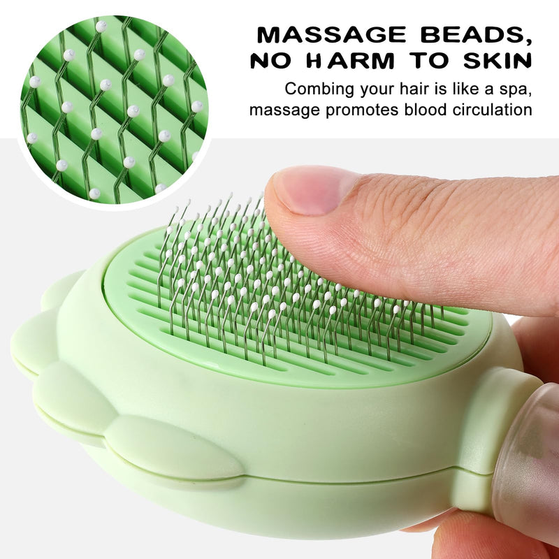 Cat Hair Brush for Shedding, 3-in-1 Pet Spray Hair Removal Comb with Visual Spray & Release Button, Waterproof Dog Grooming Brush for Furry Pet (Green) Green - PawsPlanet Australia