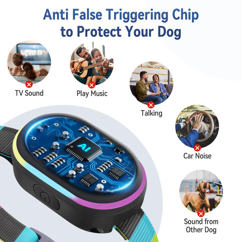 2-in-1 Dog Bark & Shock Collar with Remote Control, Waterproof Barking Collars for Small Medium Large Dogs, 3300Ft Training E- Collars, Rechargeable, Adjustable Beep Vibration Modes & 5 Sensitivity - PawsPlanet Australia