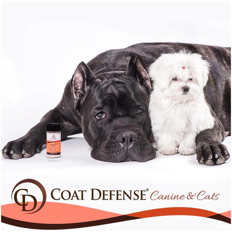 COAT DEFENSE Preventative Powder | Made in USA | 3.5oz Waterless Dog Shampoo & Pet Deodorizer for Smelly Dogs | Provides Anti Itch Relief | Dog Shampoo for Dry Itchy Skin & Dog Shampoo for Smelly Dogs - PawsPlanet Australia