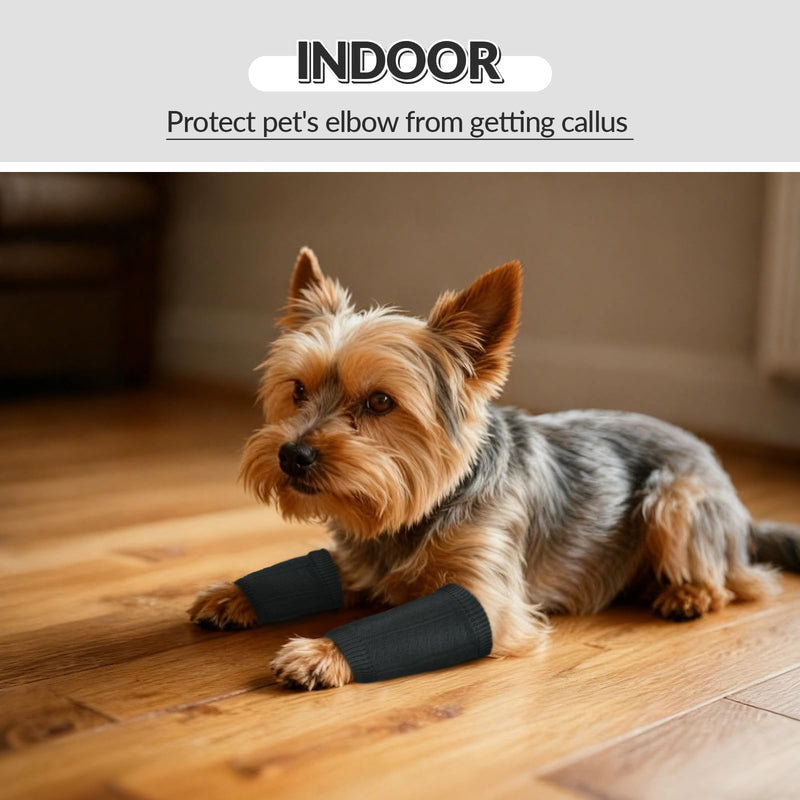 ROZKITCH 4PCS Dog Sleeves for Legs to Prevent Licking, Knitted Solid Pattern Elbow Joint Protectors for Small Dogs Chihuahua, Yorkshire Terrier, Toy Poodle, Pomeranian, Papillon Grey M M-Leg Girth: 2.67in DarkGrey