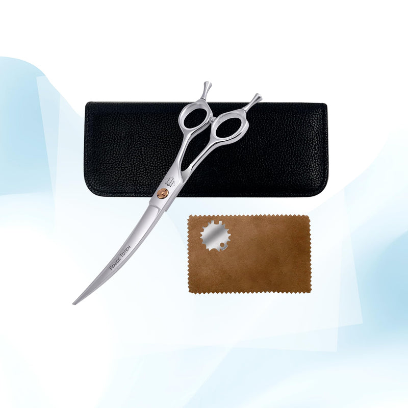 Dog Grooming Scissors: 7.0 inch Curved Pet Shears Made Of Japanese 440C Advanced Stainless Steel Professional Grooming Scissors for Dogs Cats and Other Pets 7 inch - PawsPlanet Australia