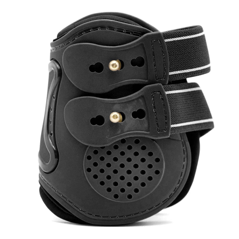 Jeffers Uniquely English Fetlock Boots for Horses, Pair - Breathable Neoprene Horse Leg Protection for Equine Ankles & Lower Leg Support for High Impact Activity & Daily Use - Medium Black