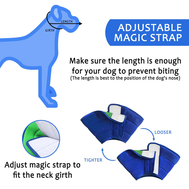 Soft Dog Cone Collars for Small Medium Dogs, Lightweight Recovery Elizabethan Collar for Dog After Surgery, Comfortable Soft Material Adjustable Pet Cone Washable (Neck: 11''-14'') Blue/Green Neck: 11''-14'' - PawsPlanet Australia