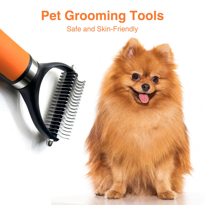 Dog Brush for Shedding - Reduce Dog Hair with Our Dog Brush, dog hair brush, deshedding dog brush, long hair dog brush(Orange) Orange - PawsPlanet Australia