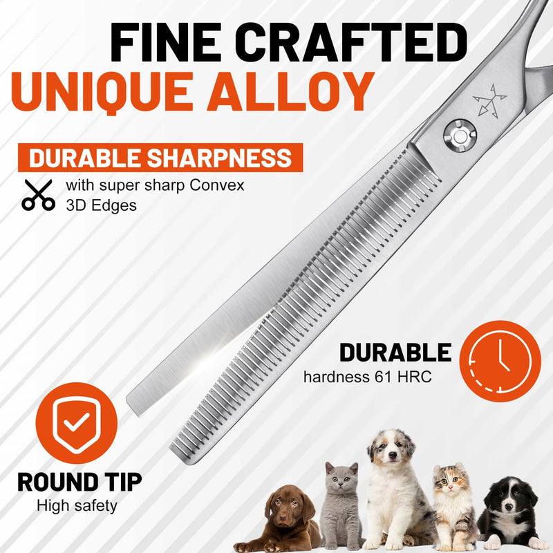 High-end Professional Dog Grooming Thinning Scissors Teeth Cutting Blending Shears Pet Texturizing Shears 7.5 Inch Extremely Very Sharp Stainless Steel Alloy For Cat Other Animals Groomer 7.5inch Tiny Teeth Thinning - PawsPlanet Australia