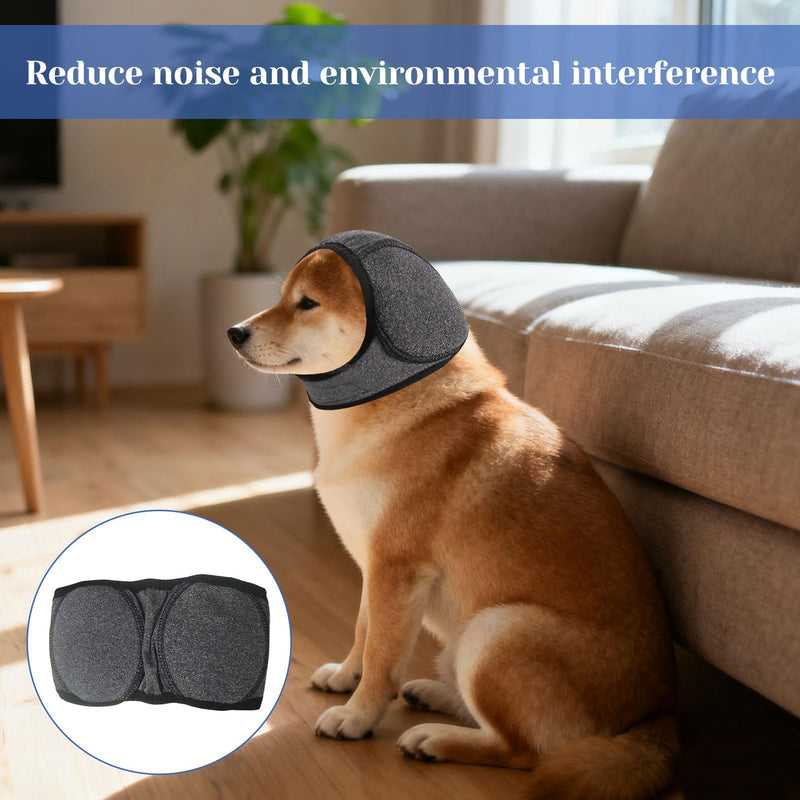 Dog Ear Defenders,Adjustable Dog Ear Muffs Noise Protection,Comfort Pet Ear Protectors,Waterproof Pet Snood Ear Covers for Anxiety Relief,Swimming,Grooming Thunder Fireworks(Gray, S)