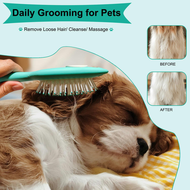Soft Bristle Cat-Ear Puppy Brush Small Dogs Gentle Comb Grooming Tool Yorkie Shih Tzu Maltipoo Maltese (Sky Blue) Sky Blue