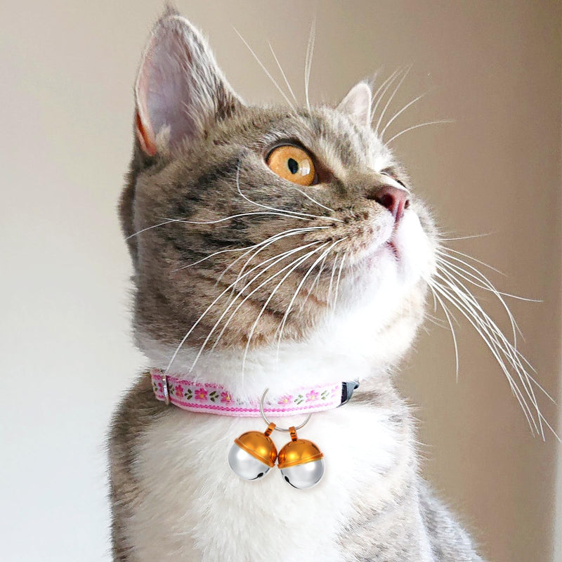2 Pack Bells for Cat and Dog Collar Training Jingle Bell Pet Tracker Bells Pets Festival Accessories for Small Medium Large Dogs Cats (Gold & Silver) - PawsPlanet Australia