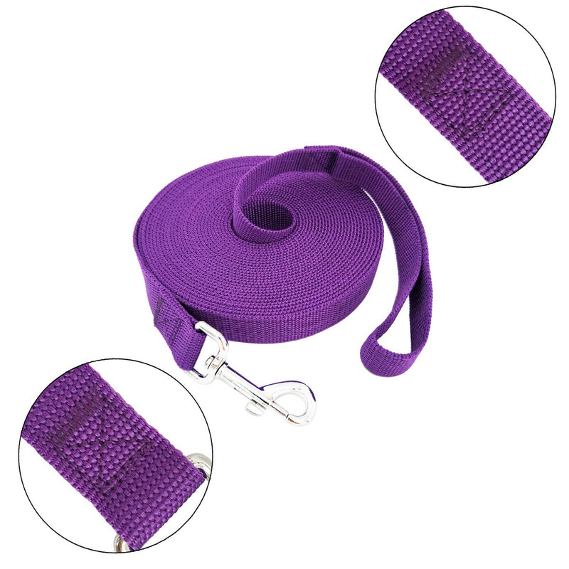 SALO Durable Nylon Training Dog Leash for Small Medium Large Dogs, 1 Inch Wide, 20ft 30ft 40ft 50ft Long Leash Dog/Puppy Lead for Obedience Recall Training, Camping, or Backyard 30 FOOT Purple - PawsPlanet Australia