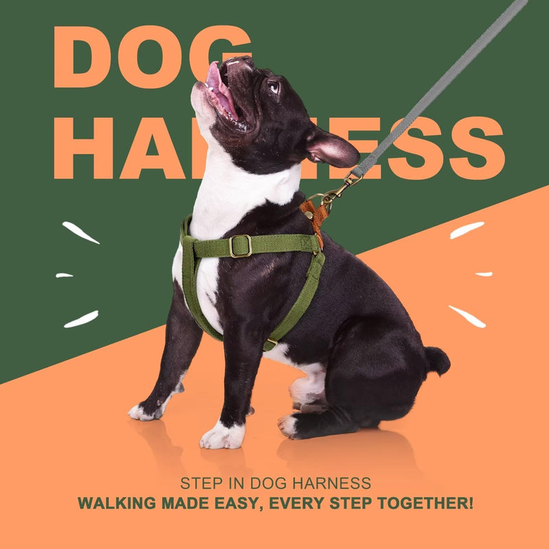 Didog Step in Dog Harness with Metal Buckles, Freedom Nylon Dog Halter Vests for Small Dogs Easy Walking Training(S:Chest 13-22", Green) S: Chest 14-22", Fit 7-18 lbs - PawsPlanet Australia
