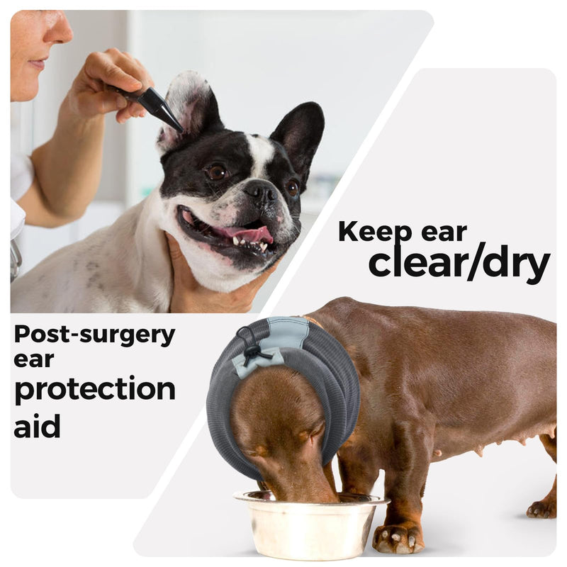 Dog Calming Ear Muffs, Fireworks Calming Ear for Dogs Hematoma Ear Wrap Ear Defenders for Fireworks Noise Canceling(Grey, S)