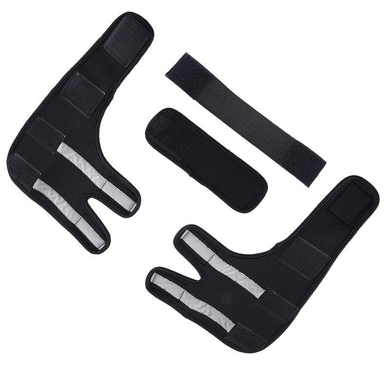 smalllee_lucky_store Shoulder bandage for dogs, reflective, elbow protection for carpus joint, bandage compression wrap, sprains arthritis injuries, sports protection, neoprene, black, S