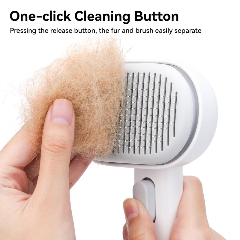 Aumuca Cat Brush for Shedding, Cat Brushes for Indoor Cats, Cat Brush for Long or Short Haired Cats, Cat Grooming Brush Cat Comb for Kitten Rabbit Massage Removes Loose Fur White - PawsPlanet Australia