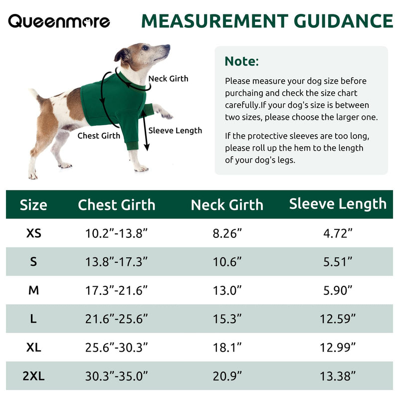 Queenmore Dog Surgery Recovery Sleeve for Front, Breathable Dog Recovery Sleeves After Surgery, Cozy Dog Elbow Protector After Surgery, Alternative to Cone of Shame, Green, XL X-Large - PawsPlanet Australia