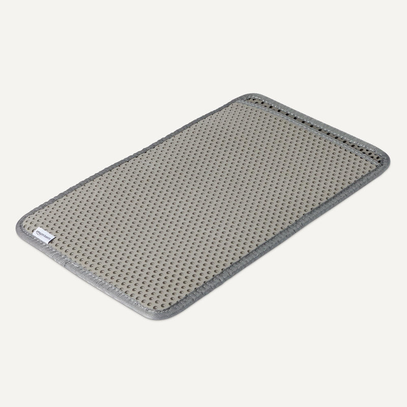 Amazon Basics Double-Layer Cat Litter Mat, Honeycomb Design, Waterproof & Urine-Proof, Non-Slip Scatter Control Trapper Mat, Easy Clean, Soft on Paws, Grey, 15" x 24" 24'' x 15'' - PawsPlanet Australia