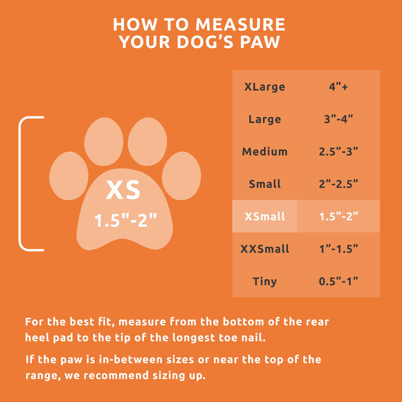 PawZ Rubber Dog Boots for Small Paws - All-Weather Waterproof Dog Shoes, Anti-Slip Traction for Rain, Snow, Mud & Hot Pavement - Pull-On Dog Booties, Orange - X-Small (1.5"-2") - Pack of 24