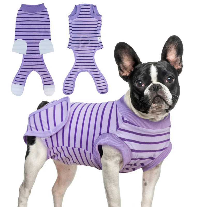 Dog Recovery Suit, Surgery Recovery Suit for Male Female Dogs Cats Spayed Dog Onesie After Surgery, Dog Post Surgery Suit Anti Licking & Biting Surgical Shirt with Pee Hole，Purple Large Purple