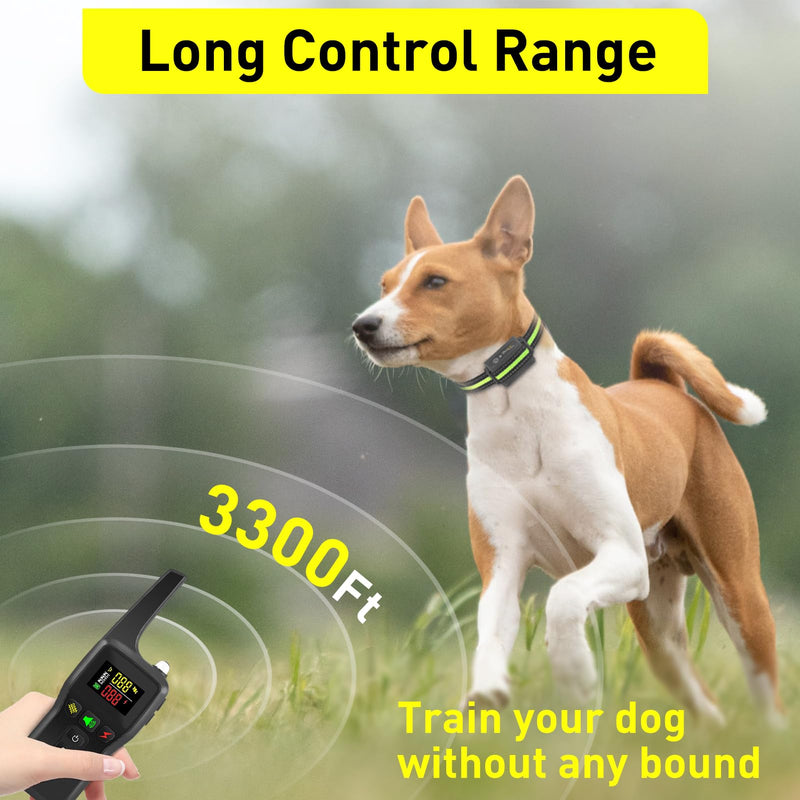 PetJoy Automatic Bark Collar for Dogs - Shock Collar with Remote and Auto Modes, Bark Training Combo - Level 1-5, 3300 Ft Range Collar 02 - PawsPlanet Australia