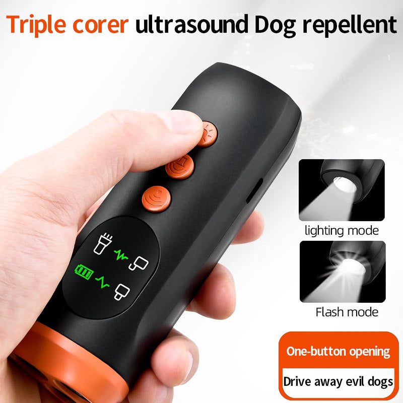 Dog Bark Deterrent Device,3X Ultrasonic Anti Bark Tool for Dogs,Rechargeable 6 Modes Stop Bark Behavior Correct Device,50FT Range Safe Humane Training with Flashlight,for Indoor&Outdoor Bark Silencer - PawsPlanet Australia