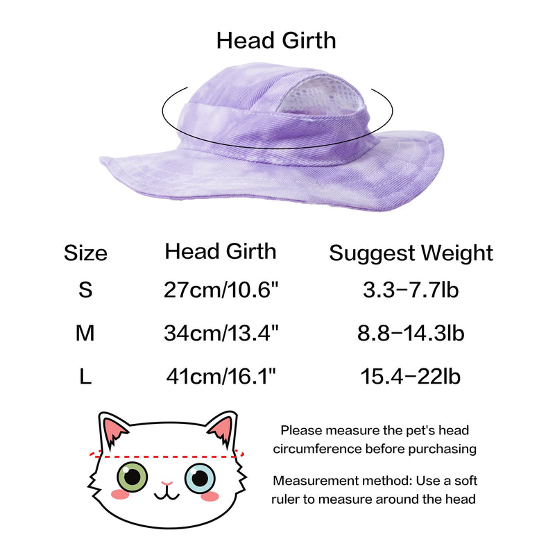 Pet hat with Ear Holes Sunscreen Baseball Cap Suitable for Small and Medium-Sized Dogs Outdoor Climbing hat in Summer Pet Products (Small, Purple) - PawsPlanet Australia