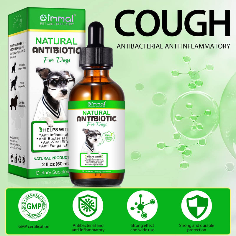 Antibiotics for Dogs, Dog Supplement Drops Supports Dogs Allergy Relief, Dogs Skin Itch Relief, Kennel Cough, UTI and Ear Infection - Pet Health Supplement, Dog Multivitamin, Bacon Flavor - 2 Fl Oz - PawsPlanet Australia