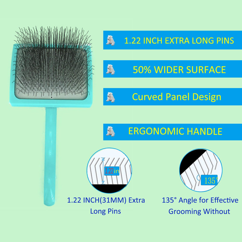 Doodle Brush for Dogs - Goldendoodle Brush with Poodle Comb - Goldendoodle Must Haves Grooming Tools - Pet Comb Value Kit Designed for Doodles, Labradoodles, Bernedoodles - Large-Extra Long Pin 31mm BRUSH AND COMB