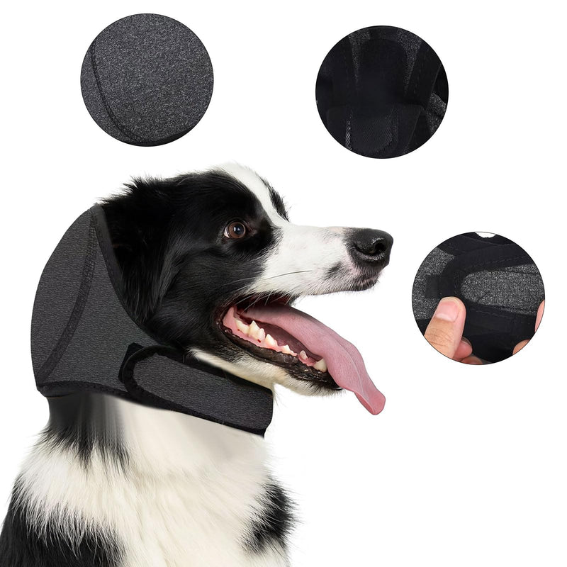 SSKHE Dog Ear Muffs for Noise Anxiety, Adjustable Dog Ears Protection Head Wrap for Bathing, Grooming, Thunder and Fireworks, Calming Hood with Ear Cups for Small Medium Large Dogs