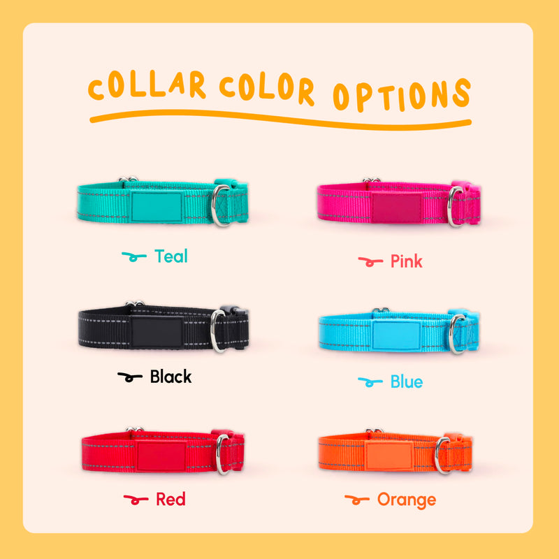 PAWBLEFY Personalized Dog Collars - Reflective Nylon Collar Customized with Name and Phone Number Adjustable Sizes for Small Dogs, Medium, Large 4 Colors Male Female boy Girl Puppies UPGRADED VERSION(CLASSIC) - PawsPlanet Australia