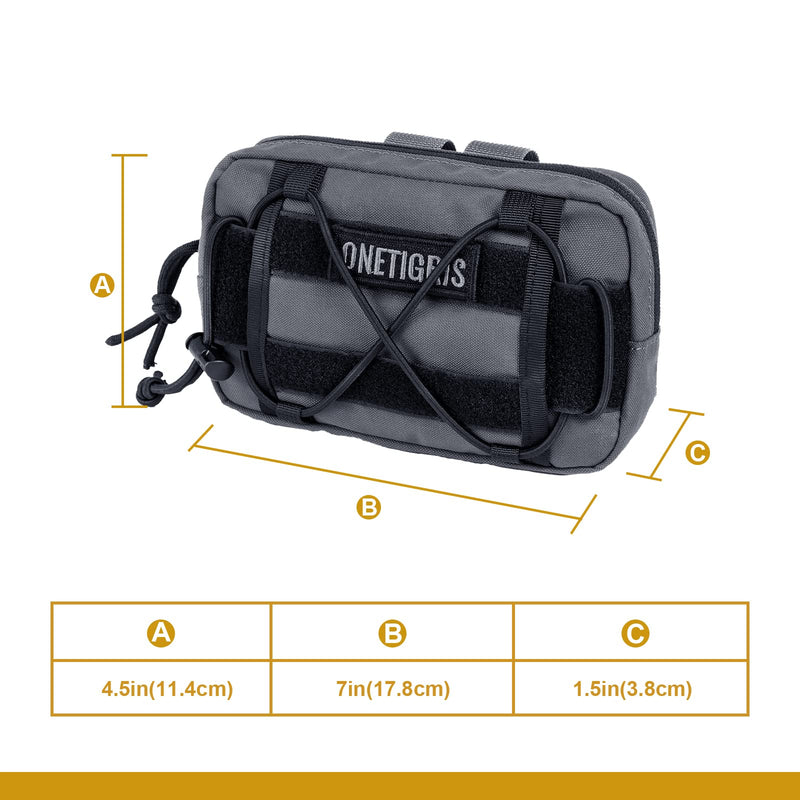 OneTigris EDC Horizontal MOLLE Pouch for Tool Treat Med Grey - PawsPlanet Australia
