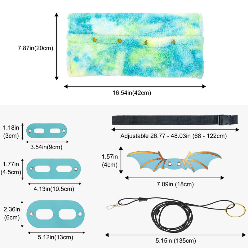 Avont Bearded Dragon Sling Carrier with Leash & Harness Set, Small Pet Carrier Pack for Outdoor Travel -Turquoise Turquoise
