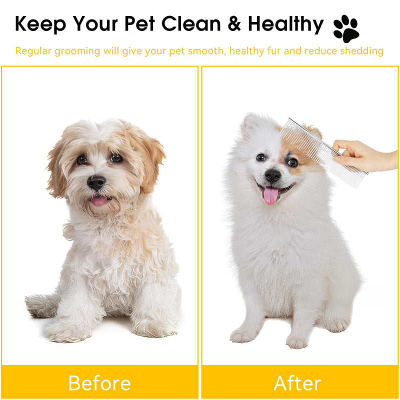 BEVTEE Dog Combs for Grooming Matting, 3 Pack Metal Comb for Pet Cat Greyhound Poodle Doodle, Removing Tangles & Knots, 6.3"/7.4" - PawsPlanet Australia
