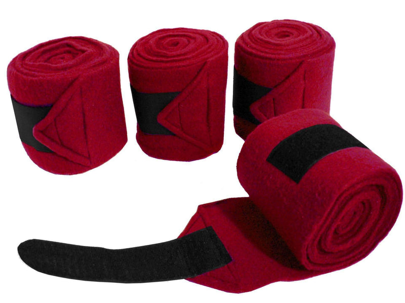 Derby Originals Set of 4 Super Soft Fleece Horse Polo Wraps with Velcro White