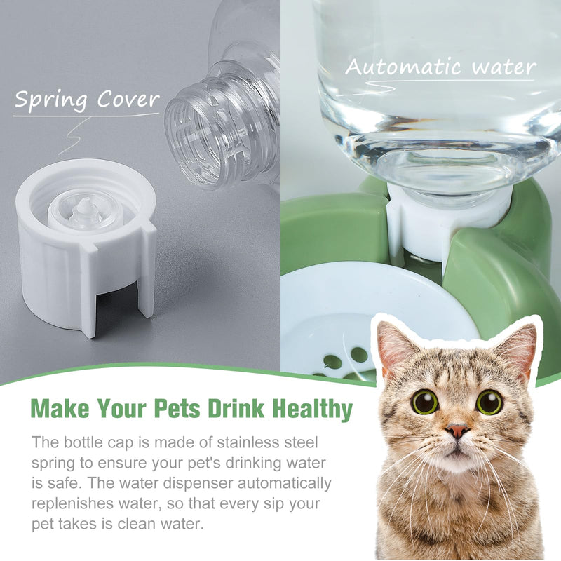 Dog Bowls, Cat Food and Water Bowl Set with Water Dispenser and Stainless Steel Bowl for Cats and Small Dogs - Green - PawsPlanet Australia