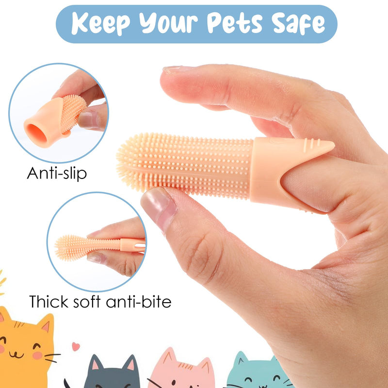 5Pcs Dog Toothbrush for Pet, Soft Silicone Finger Toothbrush 360° Cleaning Finger Brush for Small Breeds, Puppy & Kitten Dental Care, Gentle Cleaning, Travel-Friendly Design - PawsPlanet Australia