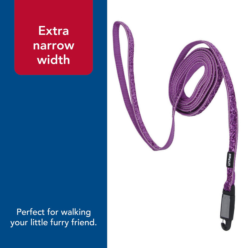 Coastal Pet Li'l Pals Dog Leash with Glitter Overlay - For Walking Small Pets - Ensures Comfortable Stroll - Lightweight Leash with One-Handed E-Z Snap - Orchid Sparkles, 3/8" x6' - PawsPlanet Australia