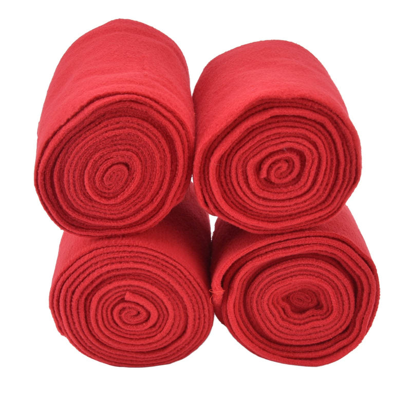 4Pcs Horse Leg Warp, Polyester Self Adhesive Breathable Wear Resistant Animal Leg Bandage for Cows Horses Red