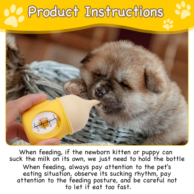 2PCS 20ml Pet Bottles for Nursing, Kitten and Puppy Feeding Bottle with Sponge Cleaning Brush, Easy Grip and Anti Leak Design - PawsPlanet Australia