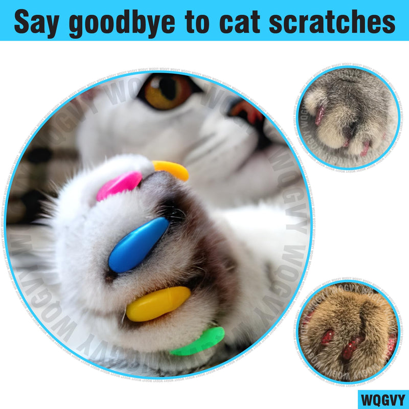 15 Colors / 150 pcs Cat Nail Caps | Cat Claw Covers with Adhesives and Applicators (L) L - PawsPlanet Australia