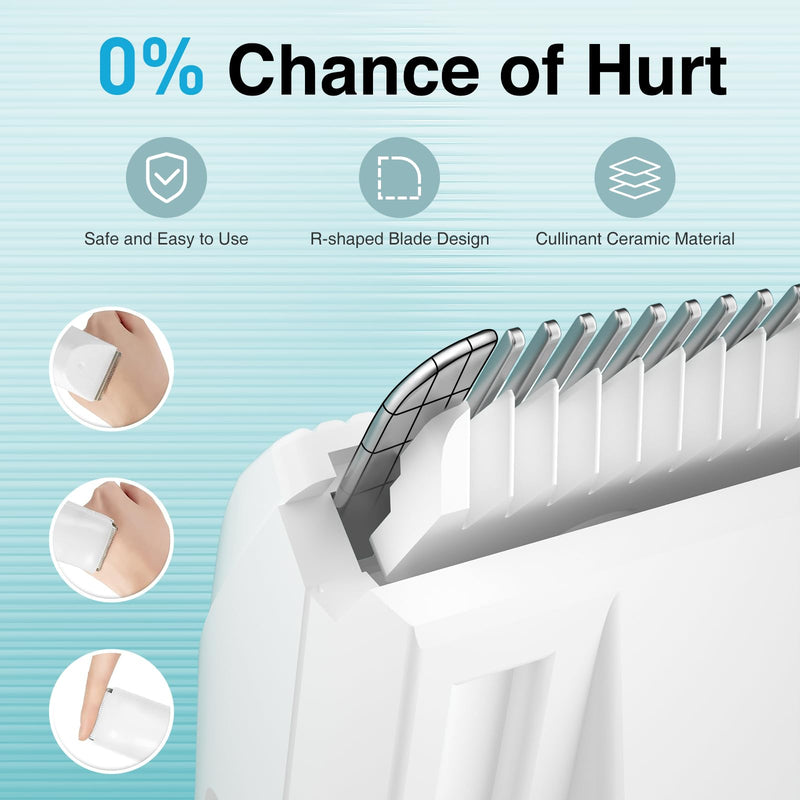 Baby Hair Clippers with Vacuum, Quiet Hair Trimmers for Kids, IPX7 Waterproof Rechargeable Cordless Haircut Kit for Baby Children Infant White Vacuum - PawsPlanet Australia